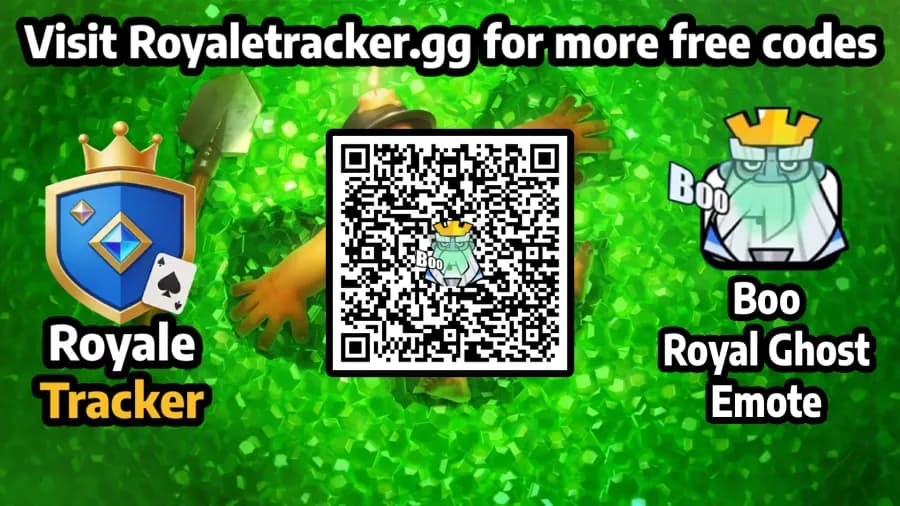 Free QR code to redeem Emote: Boo Royal Ghost in Clash Royale