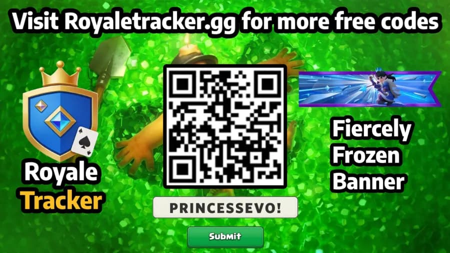 Free QR code to redeem Banner: Fiercely Frozen in Clash Royale