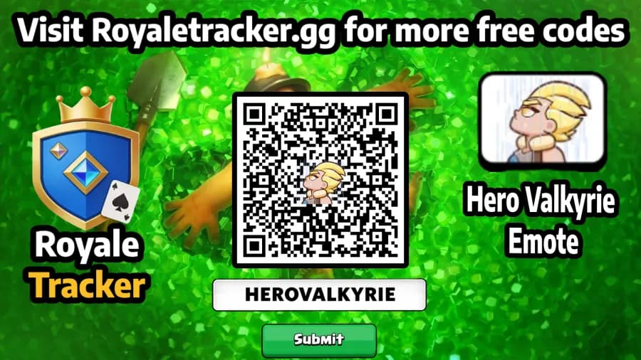 Free QR code to redeem Emote: Hero Valkyrie in Clash Royale