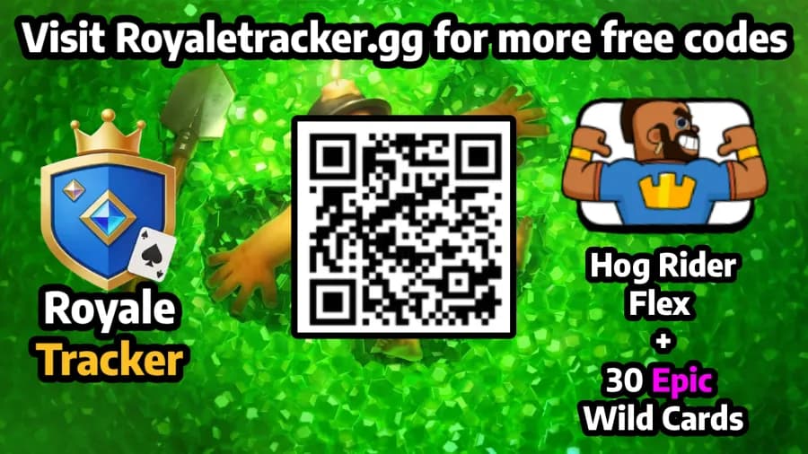 Free QR code to redeem Wild Cards: Hog Flex in Clash Royale