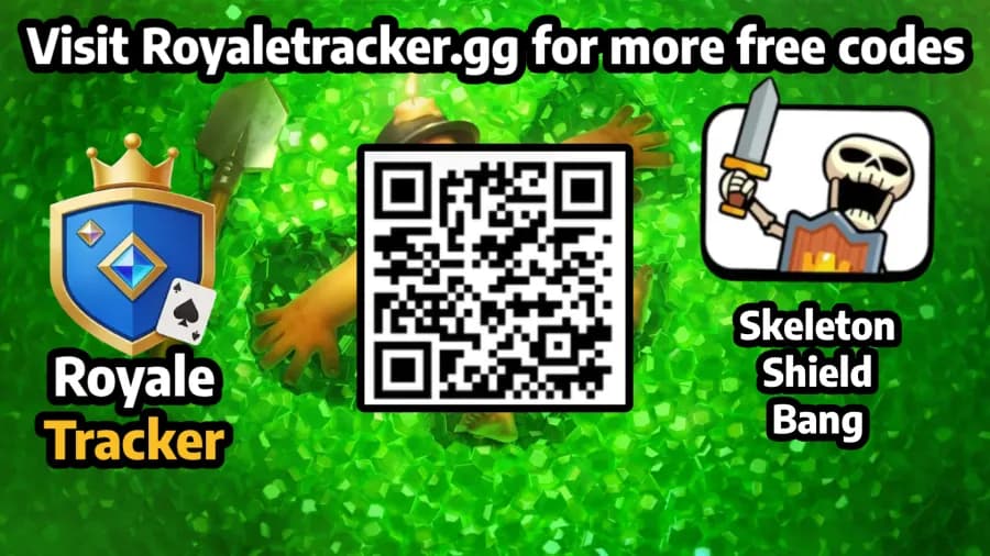Free QR code to redeem Emote: Skeleton Shield Bang in Clash Royale