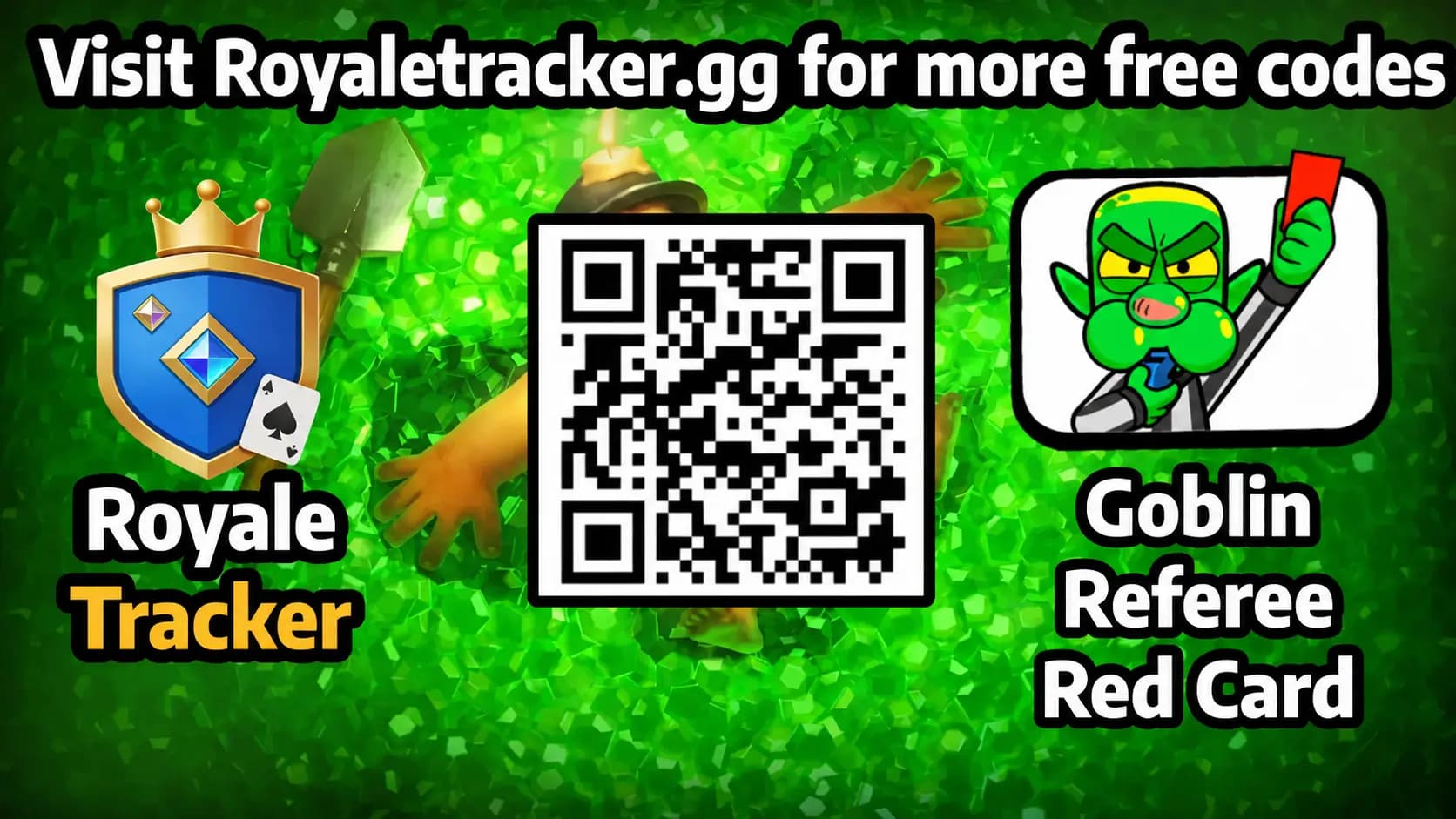 Free QR code to redeem Emote: Goblin Referee Red Card in Clash Royale