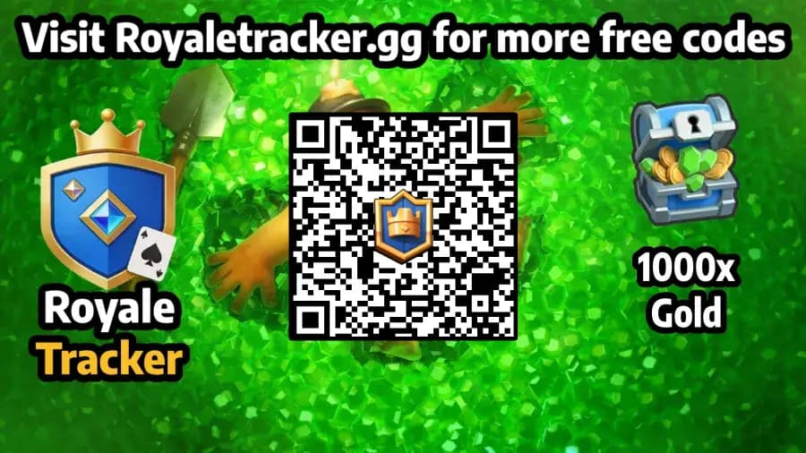 Free QR code to redeem Gold: 1000x Gold in Clash Royale