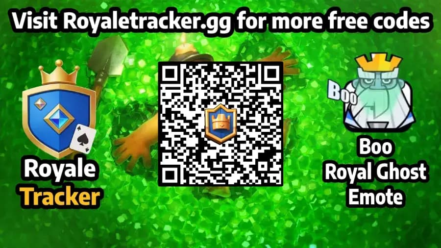 Free QR code to redeem Emote: Boo Royal Ghost in Clash Royale