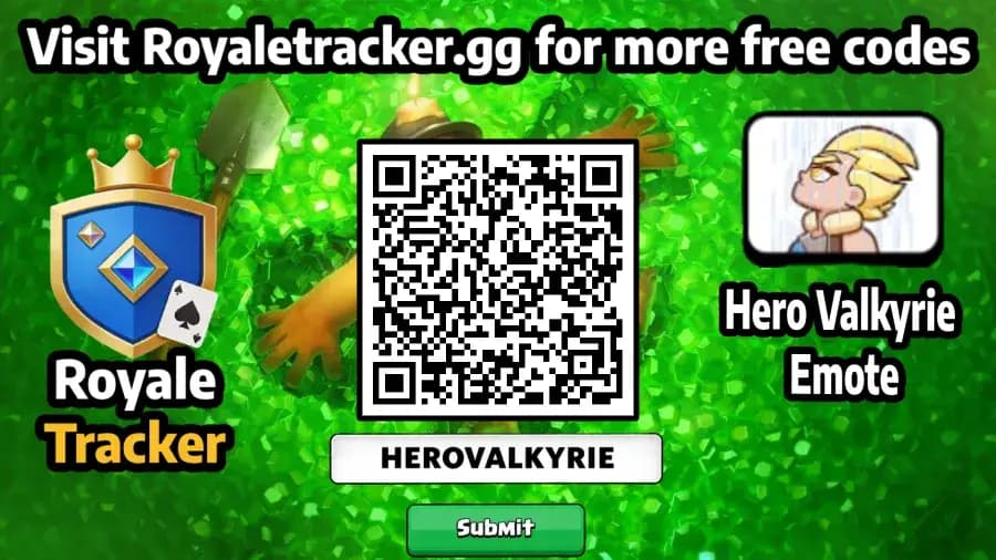 Free QR code to redeem Emote: Hero Valkyrie in Clash Royale