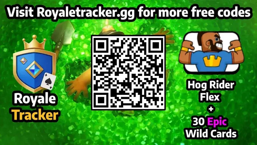 Free QR code to redeem Wild Cards: Hog Flex in Clash Royale