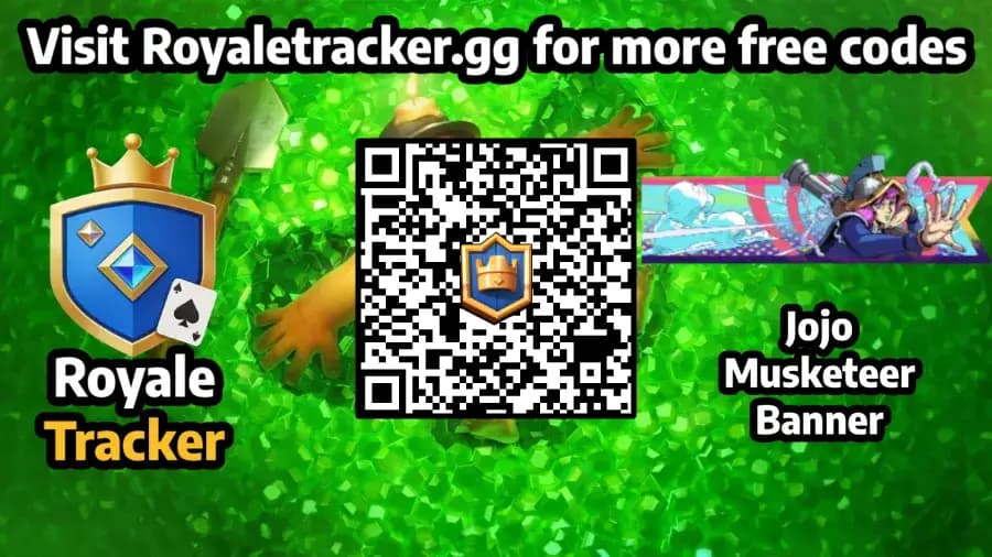 Free QR code to redeem Banner: Jojo Musketeer in Clash Royale