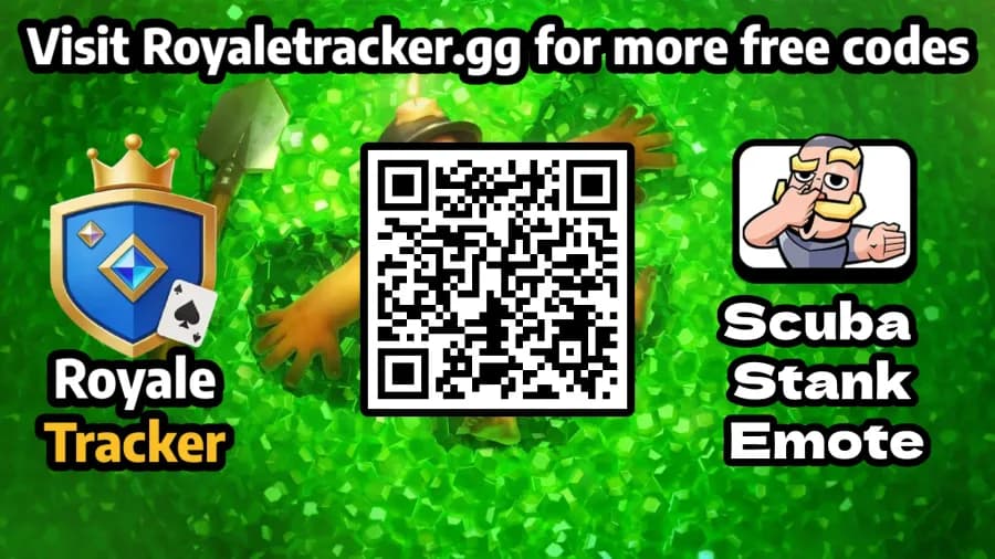 Free QR code to redeem Emote: Scuba Stank in Clash Royale