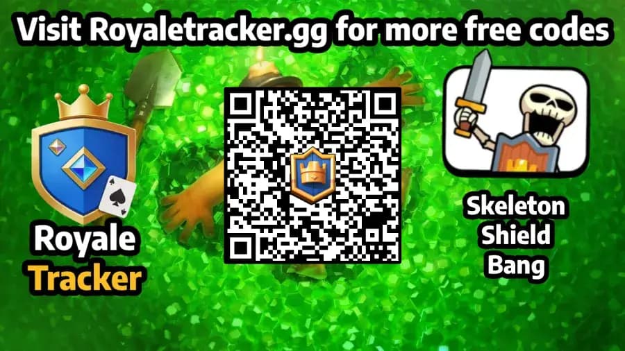 Free QR code to redeem Emote: Skeleton Shield Bang in Clash Royale