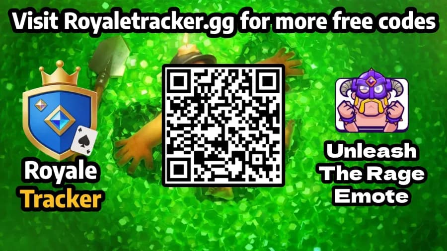 Free QR code to redeem Emote: Unleash the Rage in Clash Royale