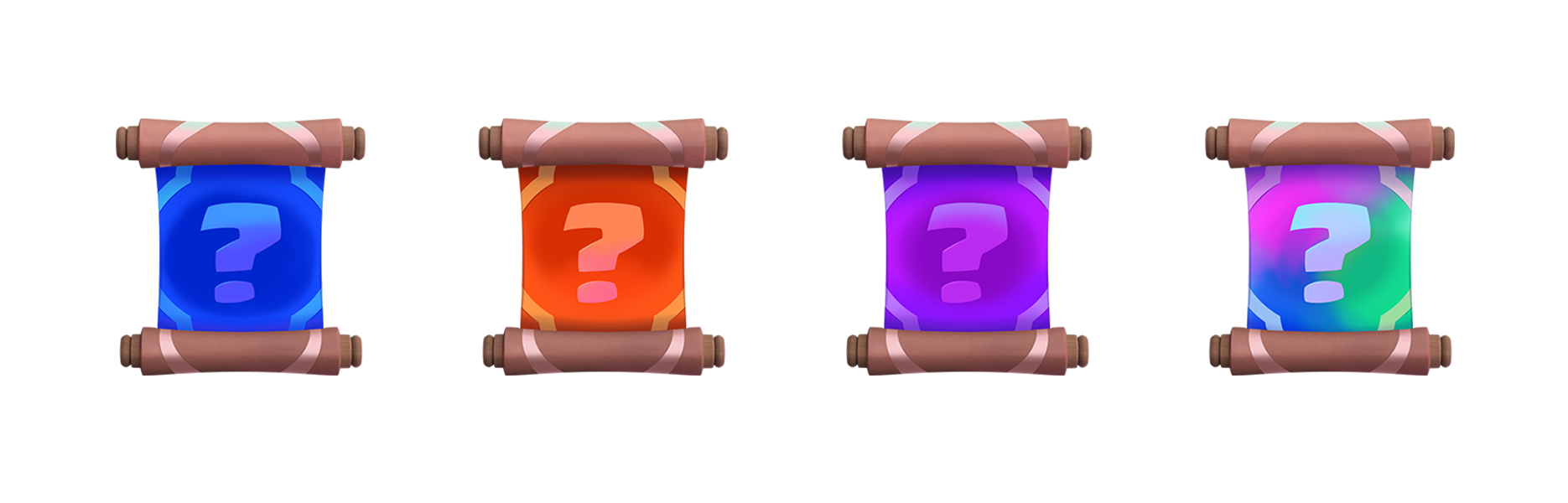 The four Clash Royale Snippet rarities: Common, Rare, Epic and Legendary