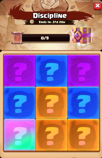 Discipline Scene progress screen in Clash Royale