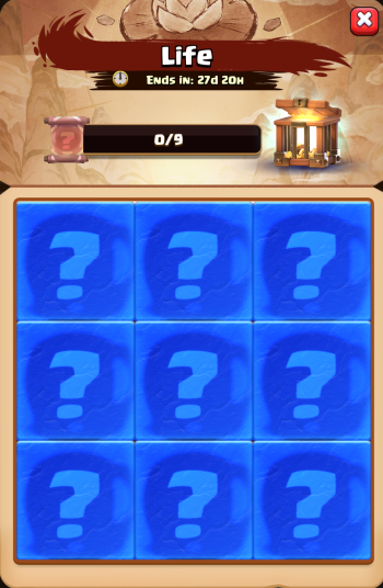 Life Scene progress screen in Clash Royale