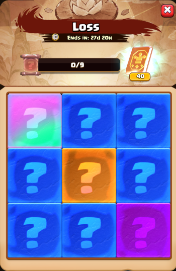 Loss Scene progress screen in Clash Royale