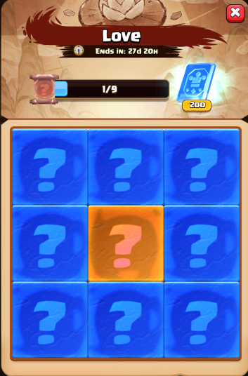 Love Scene progress screen in Clash Royale