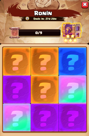 Ronin Scene progress screen in Clash Royale