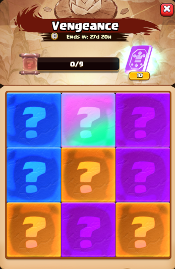 Vengeance Scene progress screen in Clash Royale