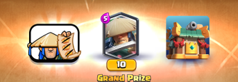 Wandering Warrior completion reward in Clash Royale: Emote, 10 Ronin Cards and Tower Skin