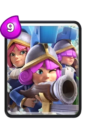 Three Musketeers card in Clash Royale