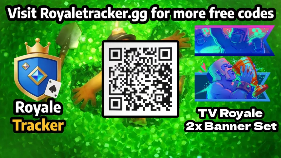 Free QR code to redeem Banner Sets: TV Royale in Clash Royale