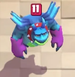 Minion Giant flying toward a tower in Clash Royale