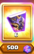 The Evo Elite Barbarians tile in Ken's Shop, a 6 elixir card priced at 500 K.H.A.O.S. Tokens