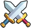 Crossed battle swords icon